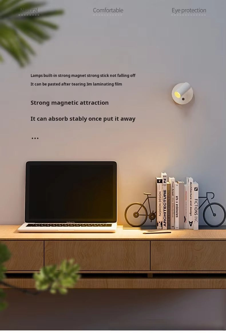 USB Charging Magnetic Wall Lamp | Adjustable Spotlight for Corridor & Entrance | Wall-Washing Painting Night Light for Bedroom