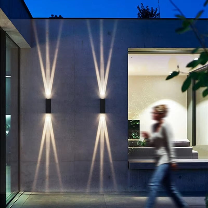 Outdoor Wall Lights for Balconies, Staircases & Corridors | Simple LED Three-Beam Lights | Courtyard Waterproof & Bedroom Wall Lighting