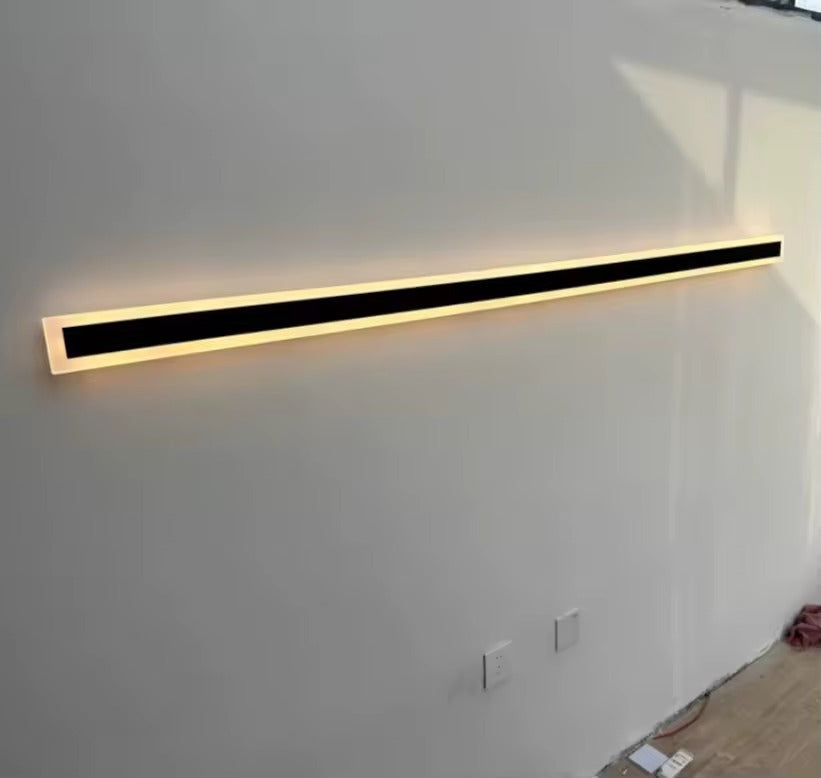 Modern LED Outdoor Linear Strip Wall Sconce | 110V-220V Universal Voltage | 3000K Warm White Long Wall Light