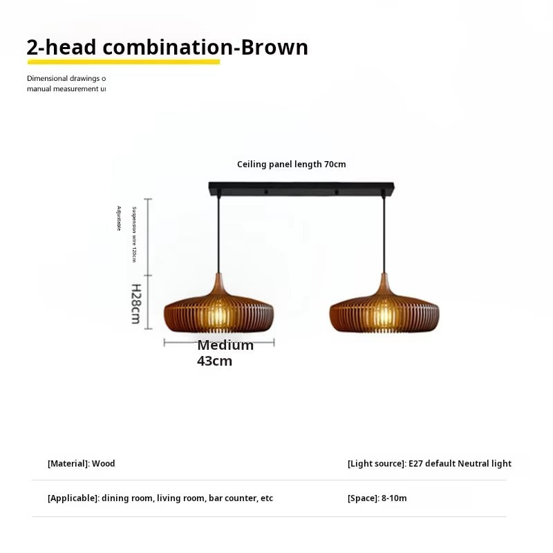 Vintage Style Walnut Finish Lighted Ceiling Fan Silent Ceiling Fan with Light for Living & Dining Rooms