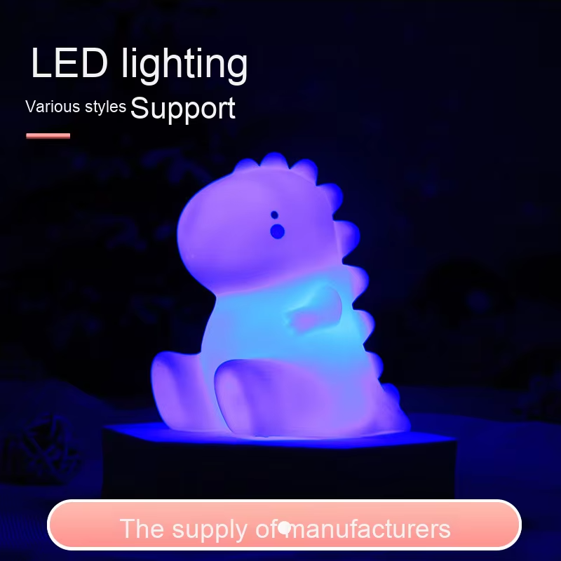 Dinosaur LED Night Light Ornament Modern Creative Cartoon Glowing Decor for Bedroom & Nursing Bedside AAA Battery Powered, Wholesale Available