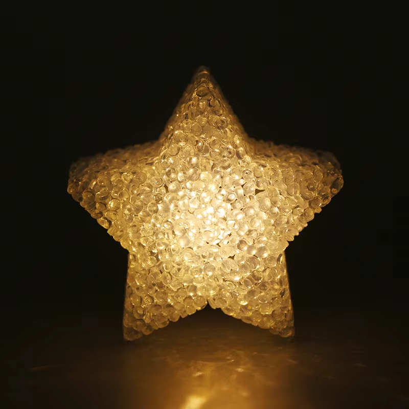 Colorful EVA Egg Luminous Toy & Star Night Light Plastic Christmas Ornament with Flash Function, Creative Small Gift for Kids