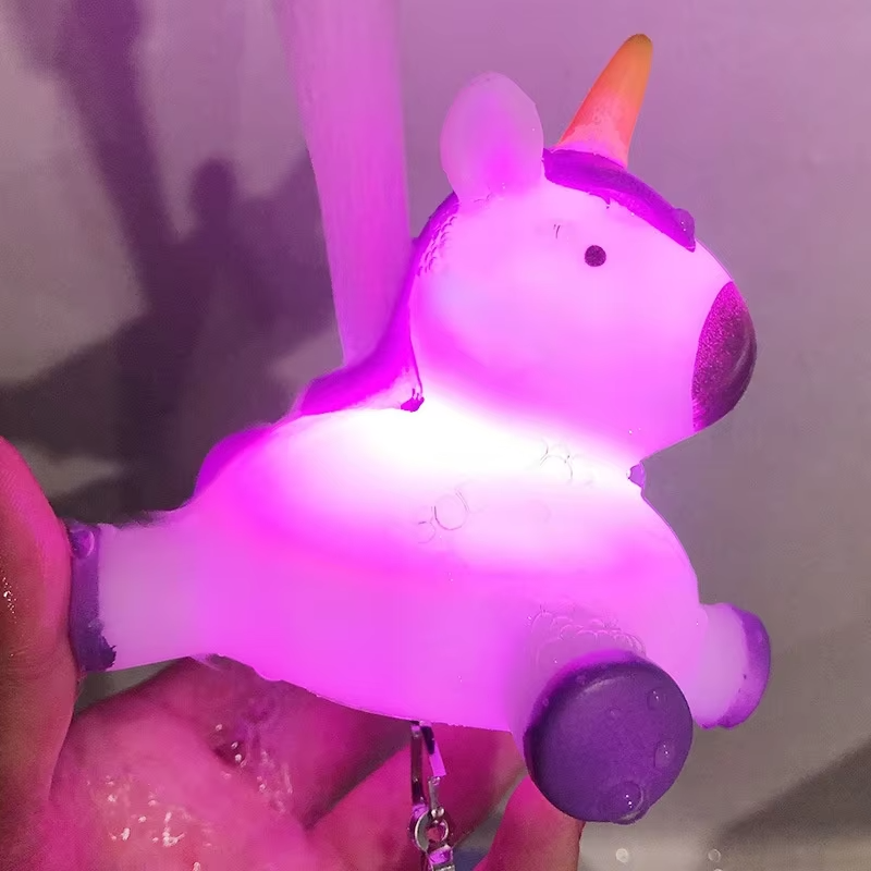 Creative PVC Whale Night Light | Colorful LED Bedside Lamp with Water-Spraying Design | Cute Ornament for Bedroom Atmosphere