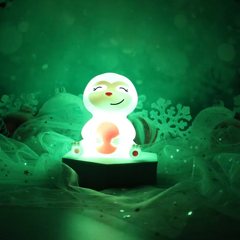 Wholesale Modern LED Night Light | Colorful Sloth Bedside Lamp for Kids | Battery-Powered for Bedroom & Street Stalls