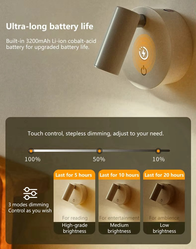Magnetic Wireless Remote Control LED Wall Lamp Touch Switch Night Light with Portable Design
