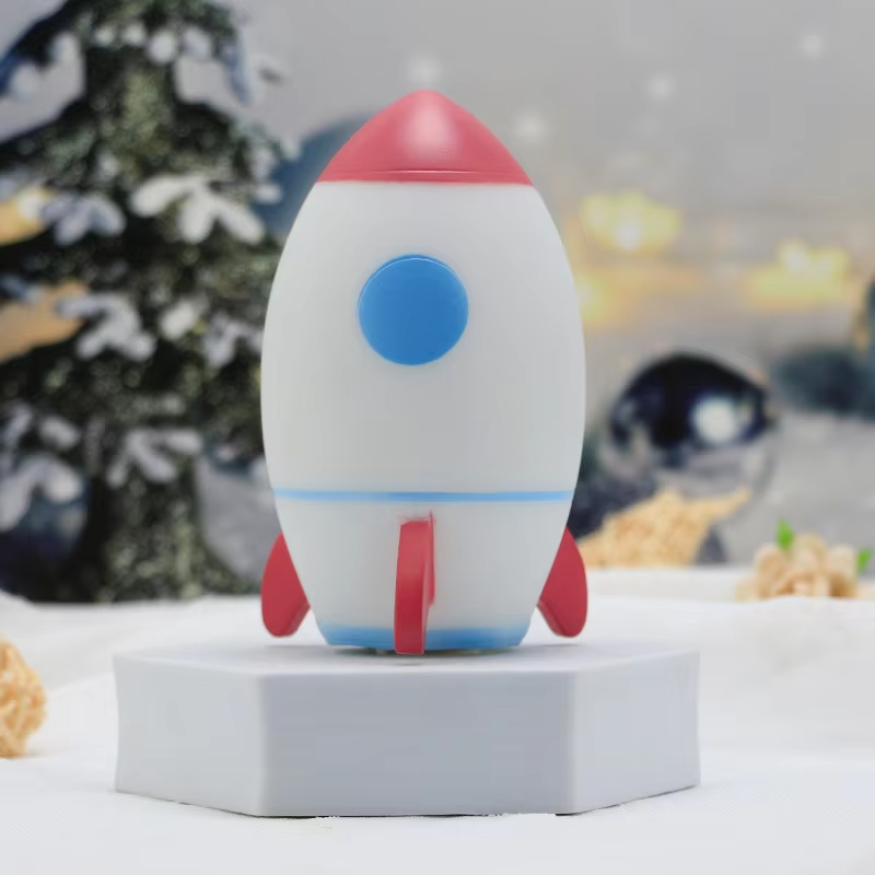 Wholesale Small LED Rocket Night Light | Touch Control Bedside Lamp for Kids | Battery-Powered for Bedroom & Street Stalls