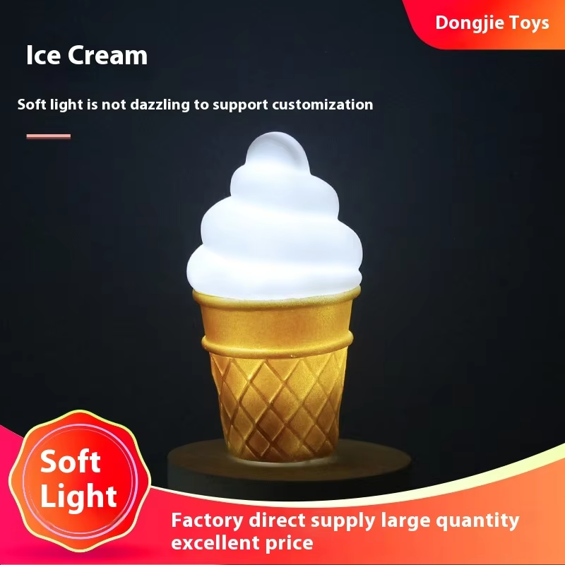 Decorative Ice Cream Luminous Night Light | Handmade Touch-Control LED Toy | Gift for Kids & Night Market Stalls