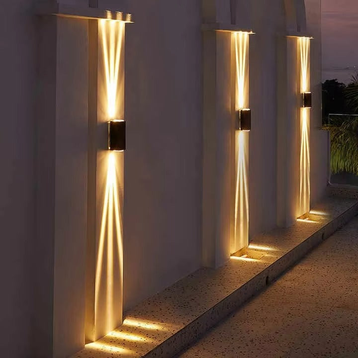 Outdoor Wall Lights for Balconies, Staircases & Corridors | Simple LED Three-Beam Lights | Courtyard Waterproof & Bedroom Wall Lighting