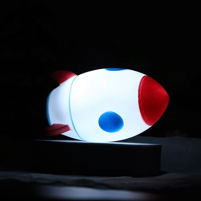 Wholesale Small LED Rocket Night Light | Touch Control Bedside Lamp for Kids | Battery-Powered for Bedroom & Street Stalls
