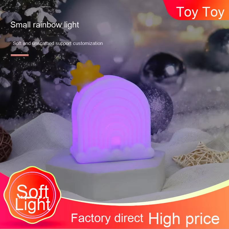 Wholesale LED Rainbow Night Light for Kids ABS Bedside Lamp with Color-Changing Flashing Function, Perfect for Street Stall Toys