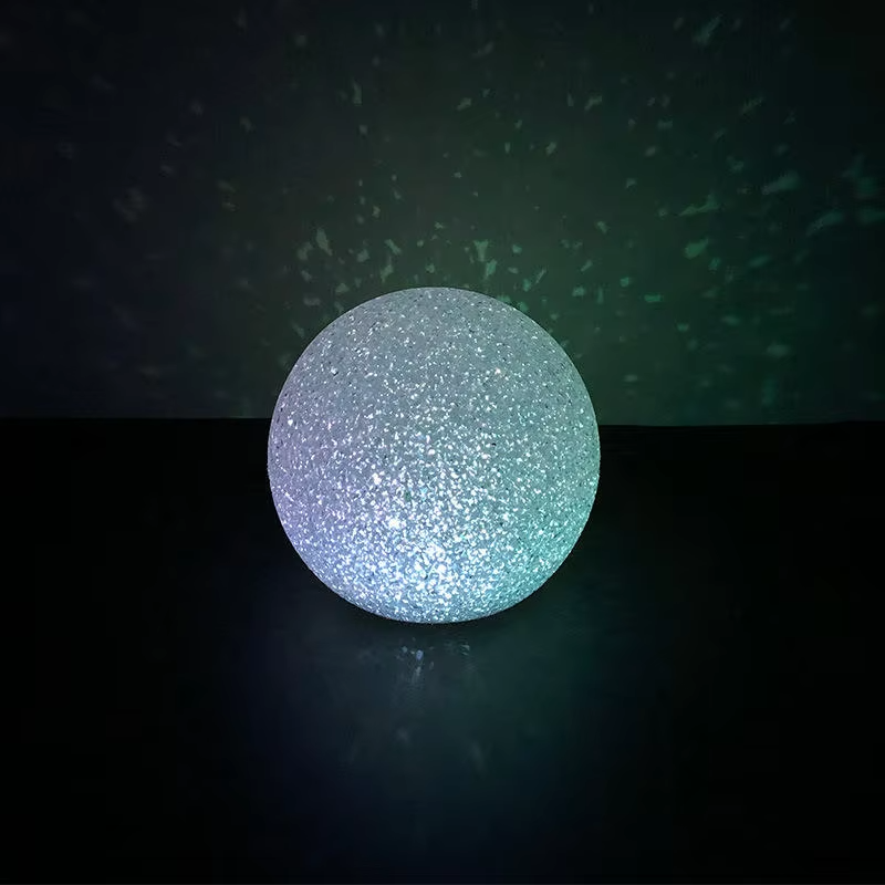 Creative Starry Sky Night Light for Kids' Bedrooms 8cm Crystal Glass Lamp with Wooden Base, LED Decorative Lighting