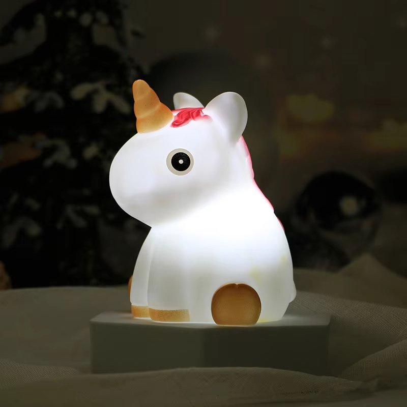 LED Chubby Unicorn Night Light for Kids Touch Control Desk Lamp with Comfortable Design Street Vendor Supply for Student Dorm & Bedside