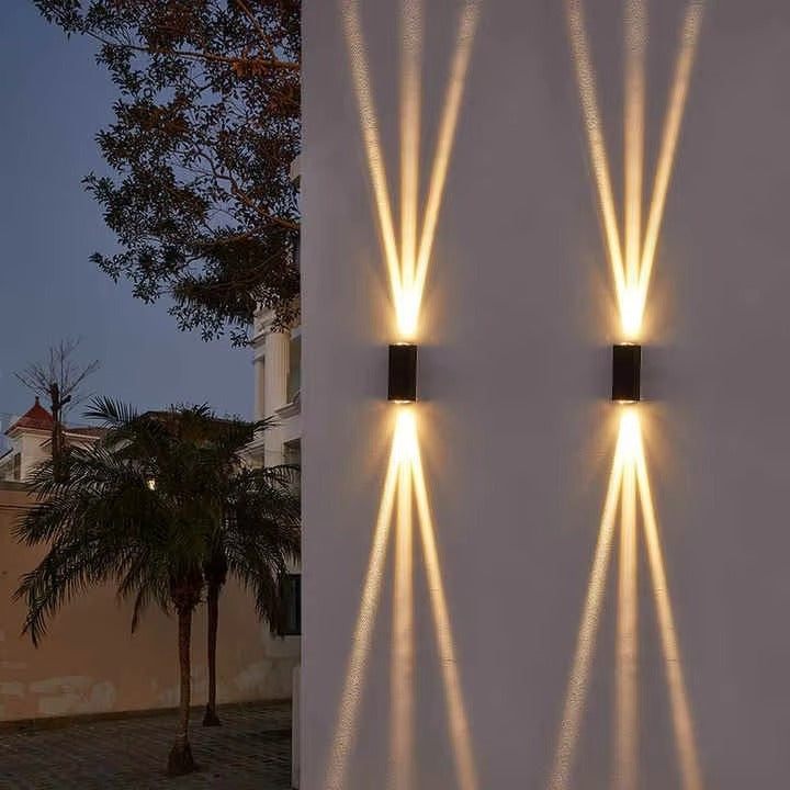 Outdoor Wall Lights for Balconies, Staircases & Corridors | Simple LED Three-Beam Lights | Courtyard Waterproof & Bedroom Wall Lighting
