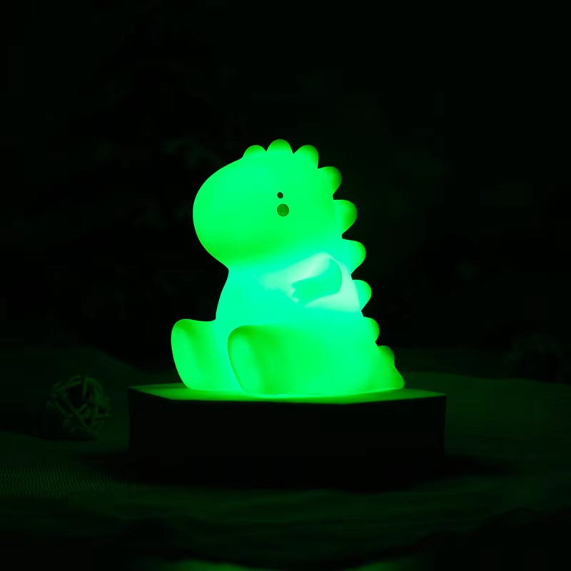 Dinosaur LED Night Light Ornament Modern Creative Cartoon Glowing Decor for Bedroom & Nursing Bedside AAA Battery Powered, Wholesale Available
